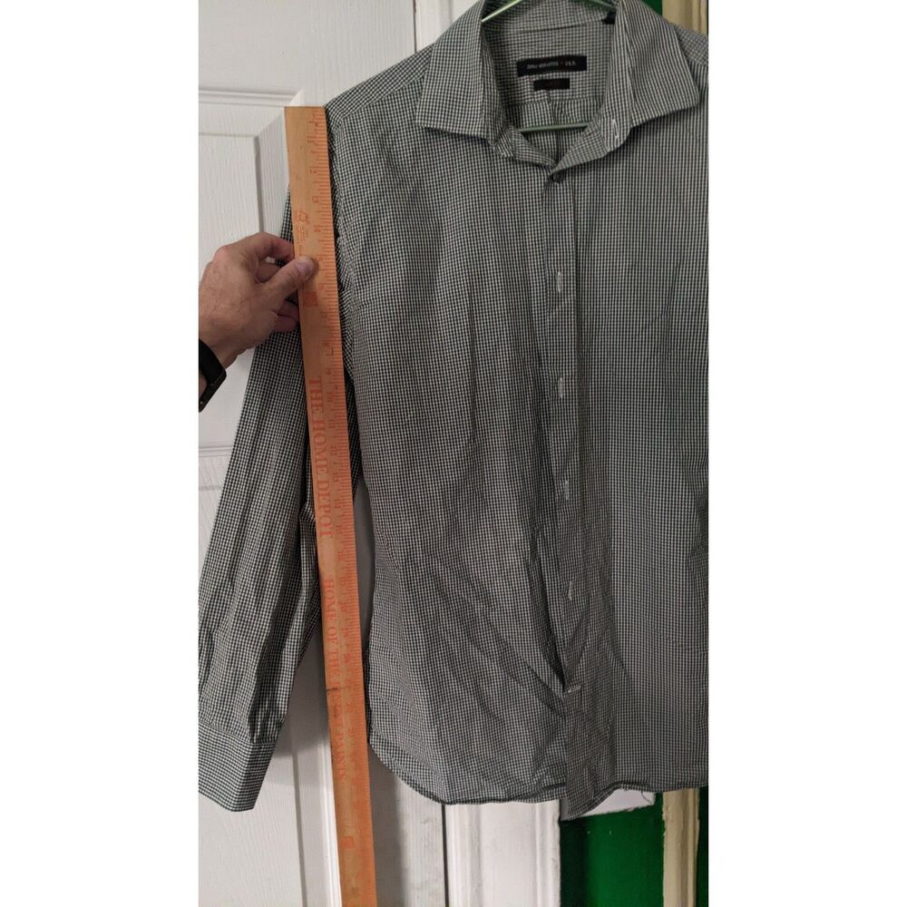 Varvatos slim fit shirt, green checker 15.5 32/33